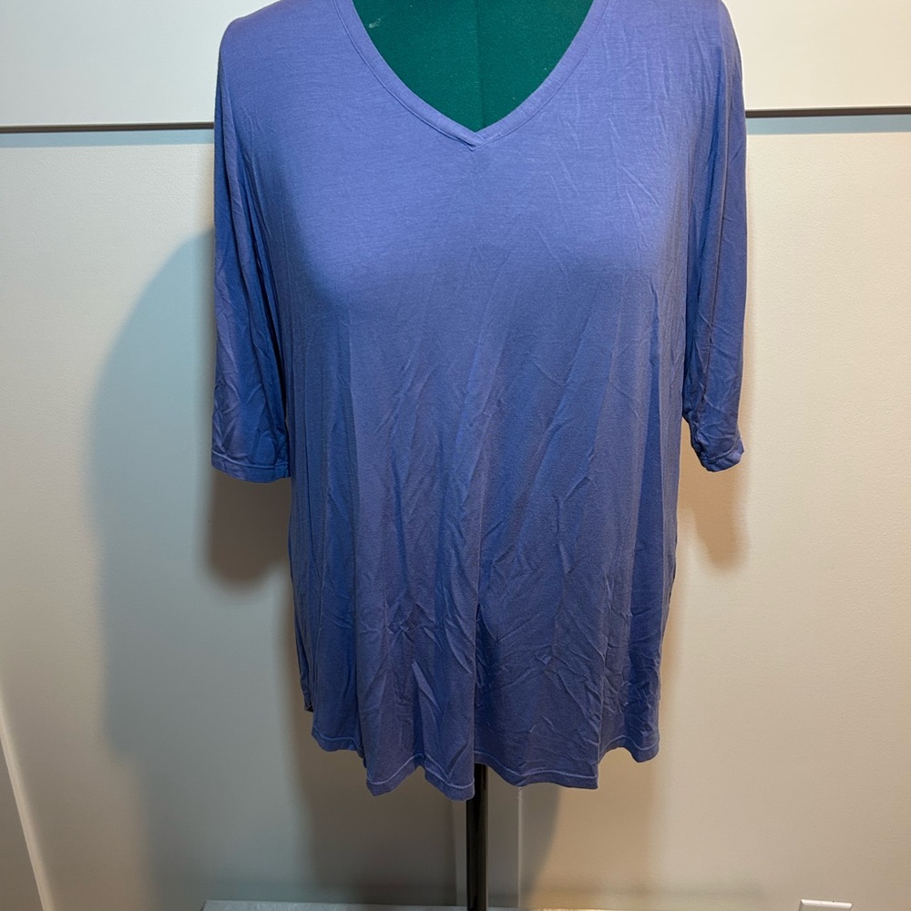 Felina Lavender Short Sleeve V-Neck Tee